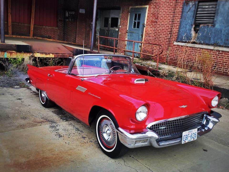 Red 1957 Ford Thunderbird convertible